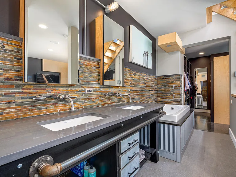 Spa Inspired Master Bath with heated floors and oversized shower with separate jetted tub