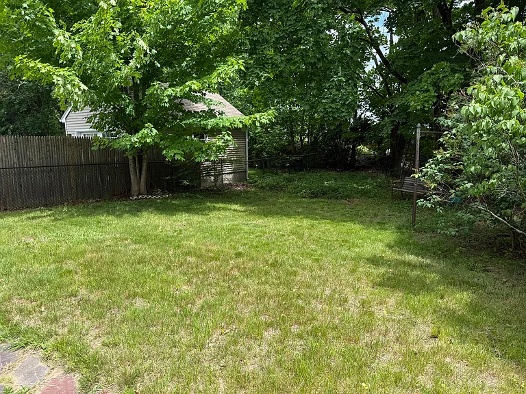 Fenced in backyard