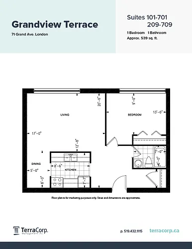 Floor plan 101-701 209-709