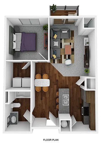 Floor plan Apartment 1 Bedroom 1 Bathroom