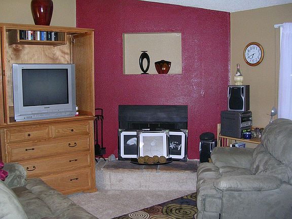 Accent wood fireplace wall