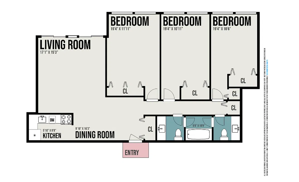 Floor plan Three Bedroom