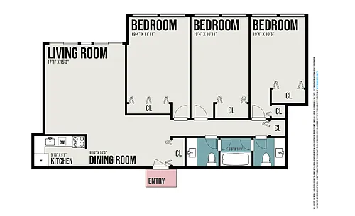 Floor plan Three Bedroom