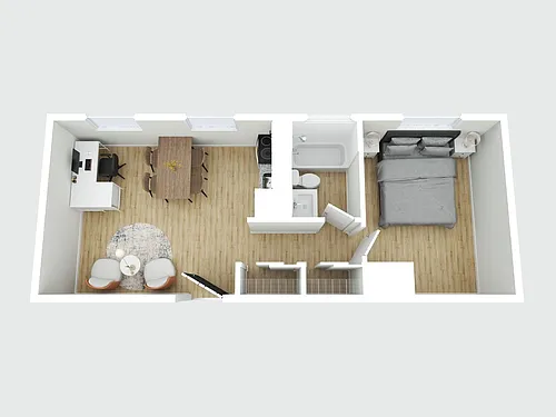Floor plan 1 Bedroom 1 Bath