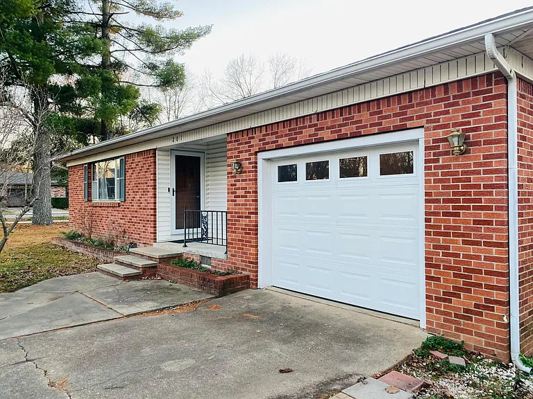 Front porch-garage area.