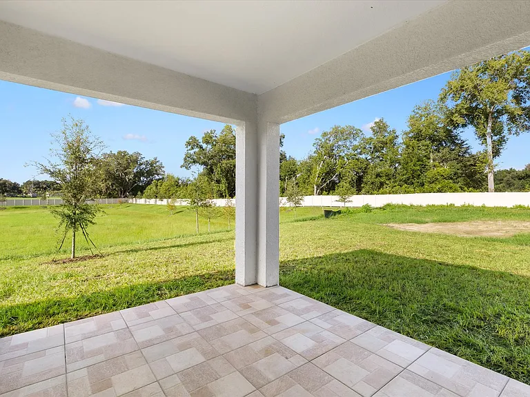 View from the tiled back patio