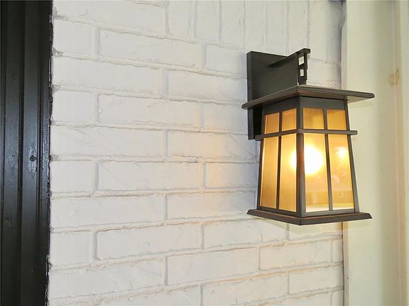 Detail of front porch lights.