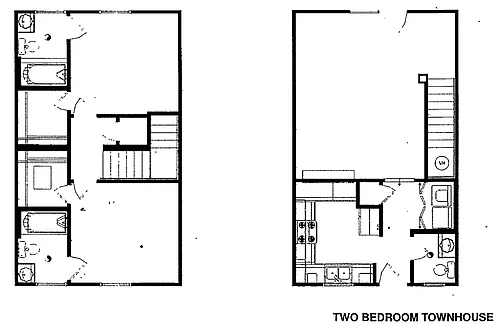 Floor plan 2BR/2.5BA 900