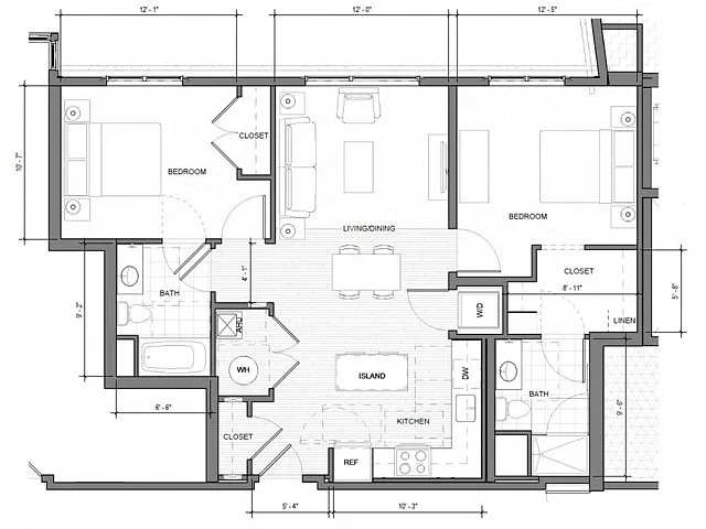 Floor plan 2BR-F