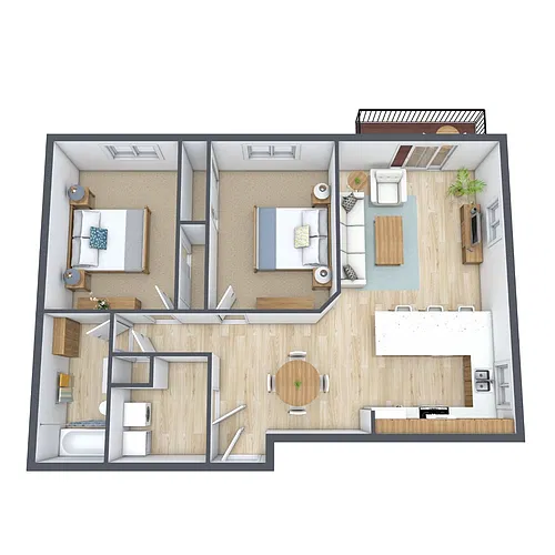 Floor plan Two Bedroom 21C