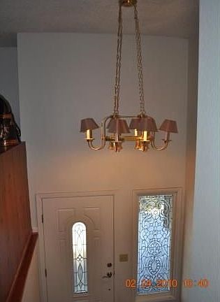 Stairway and front entry door