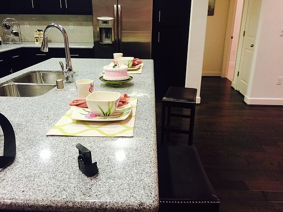 Kitchen which opens to living room