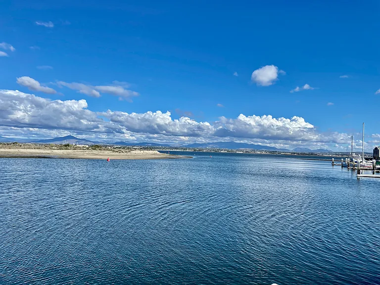A few docks away from cove for swimming and open bay