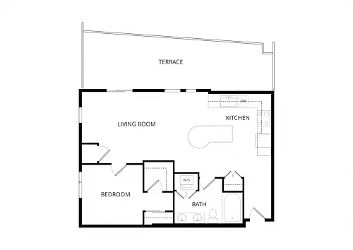 Floor plan Blue B8 1X1