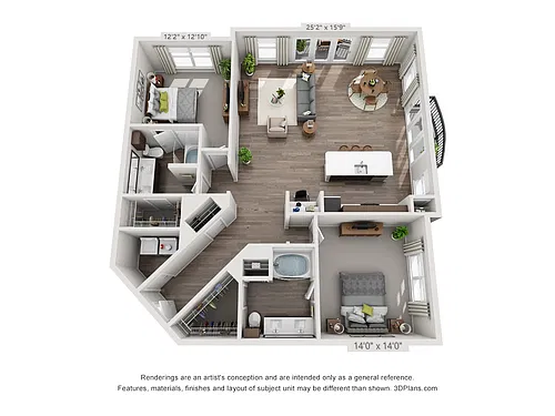 Floor plan Arbor Hills 2B2