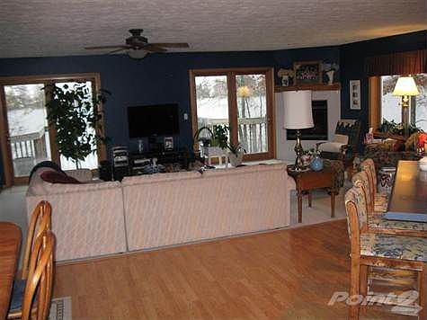 view from the kitchen - dining area.