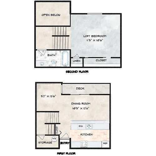 Floor plan 1 Bedroom Loft