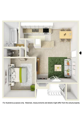 Floor plan LARGE ONE BEDROOM ONE BATH