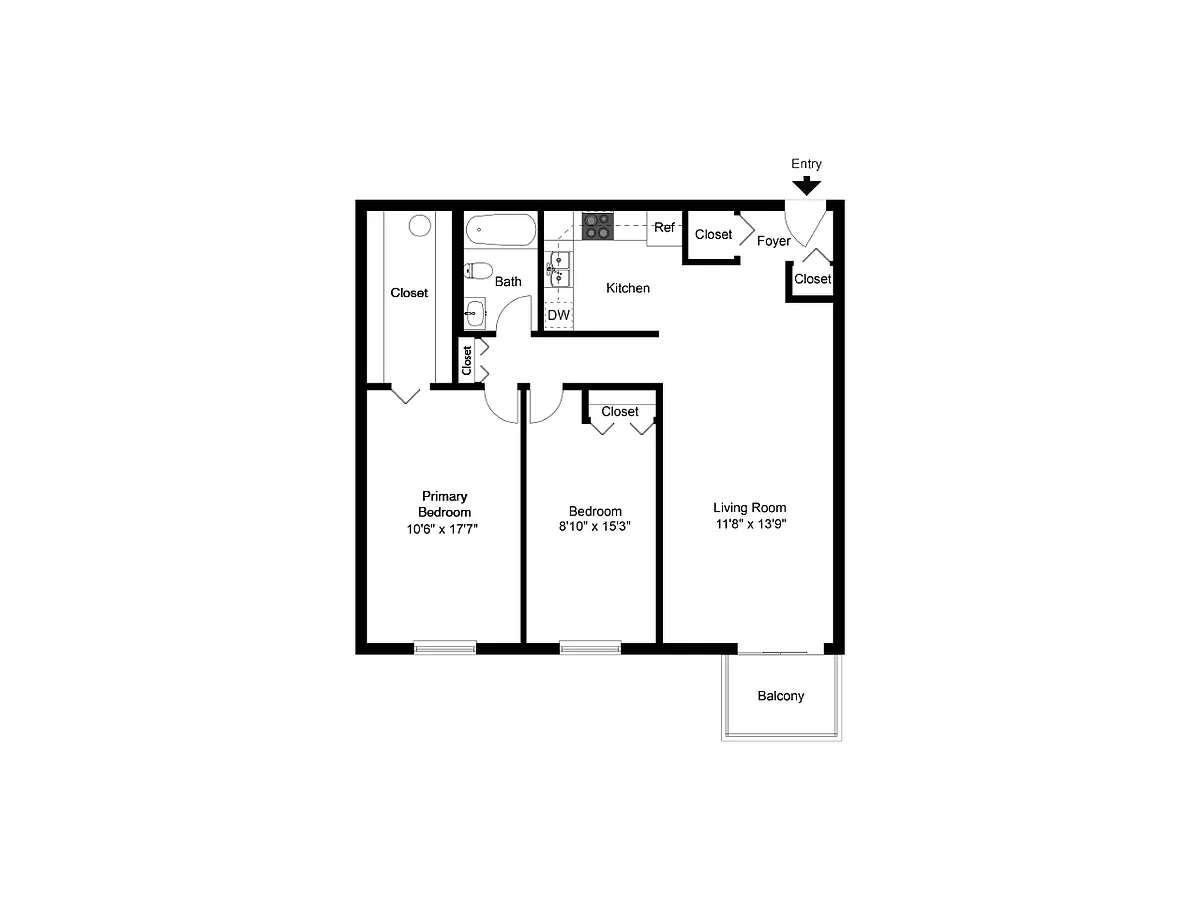 Floor plan Two Bedroom