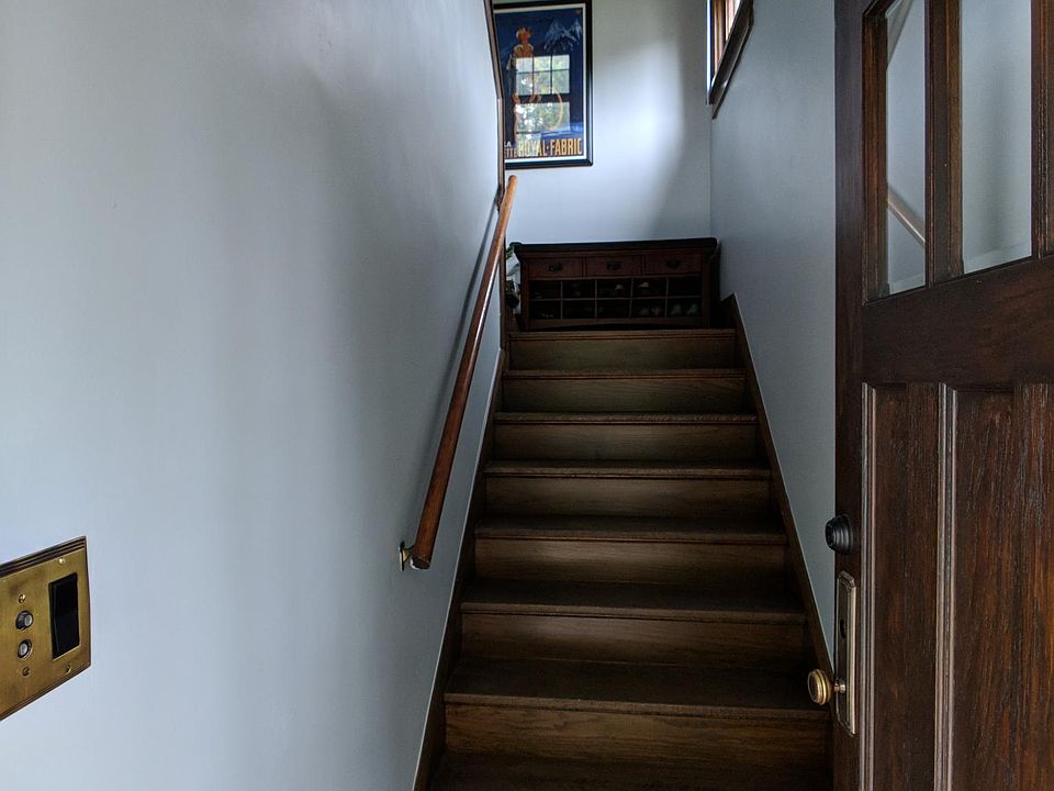 Front door and entry stairs