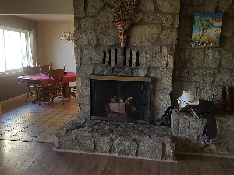 Beautiful rock fireplace