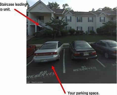 Parking space is right in front of building entrance