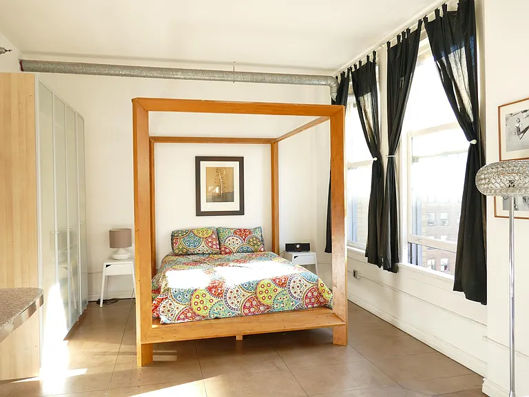 queen size bed with a good firm mattress and large closet