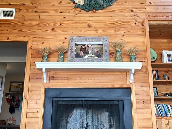 Wood burning fireplace in li