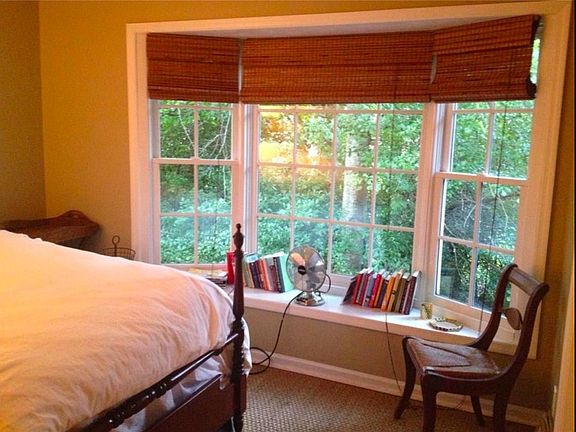 upstairs bay window with a pleasant view