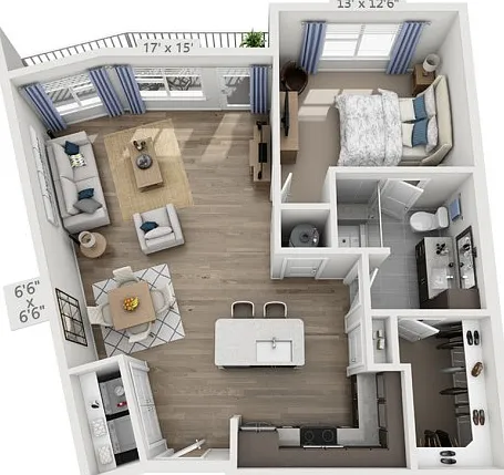 Floor plans are artist's rendering. All dimensions are approximate. Actual product and specifications may vary in dimension or detail. Not all features are available in every apartment. Prices and availability are subject to change. Floor plans are artist