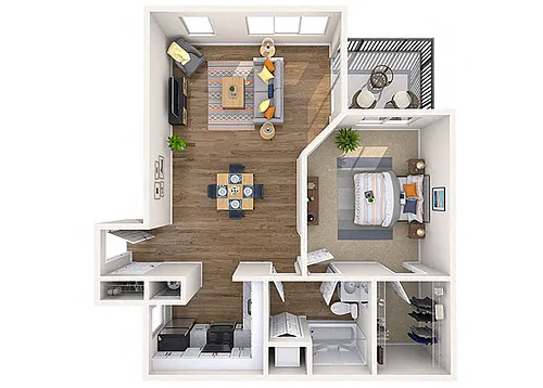 Floor plan 1x1 Small