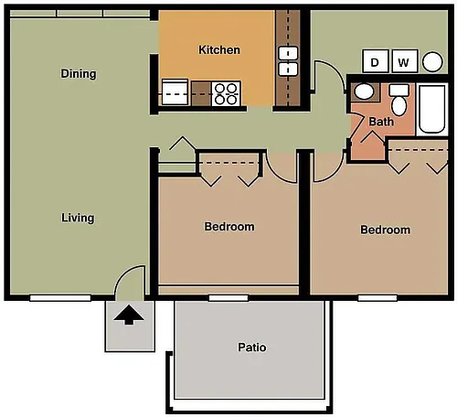 Floor plan 2 Bedroom Renovated