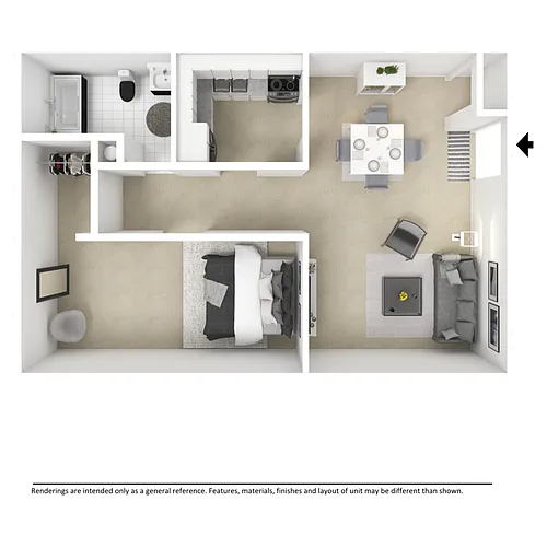 Floor plan 1 Bedroom Home