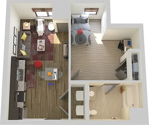Floor plan 1 BEDROOM/1 BATHROOM