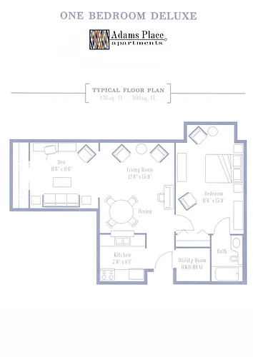 Floor plan One Bedroom Deluxe