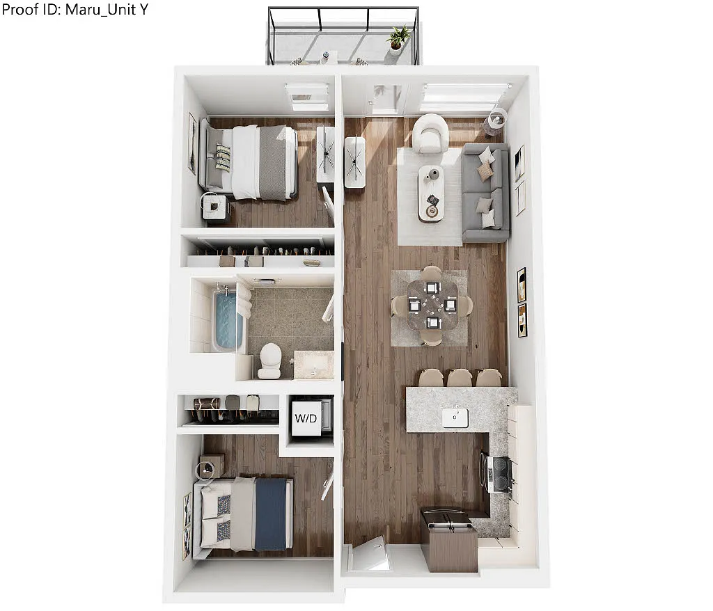 Floor plan Y - 2 Bedroom