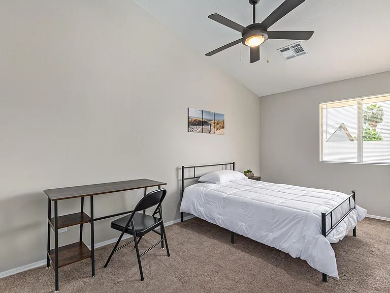 Large rooms w/ private desk.