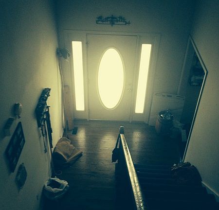 View from top of stairs