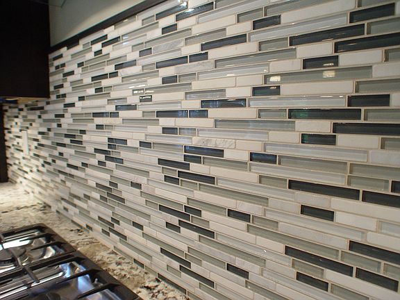 Glass tile backsplash!