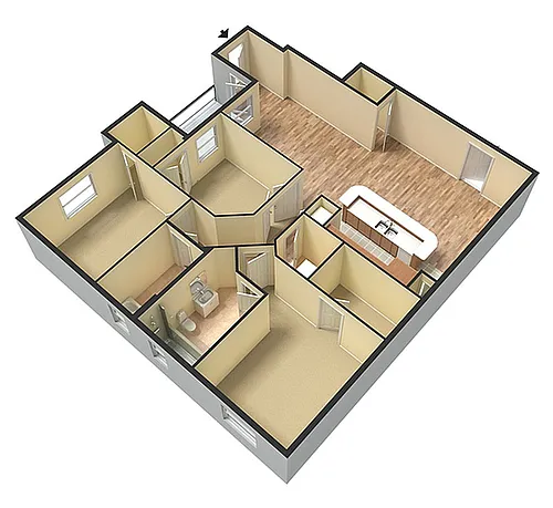 Floor plan 3 Luxury Garden-Renovated