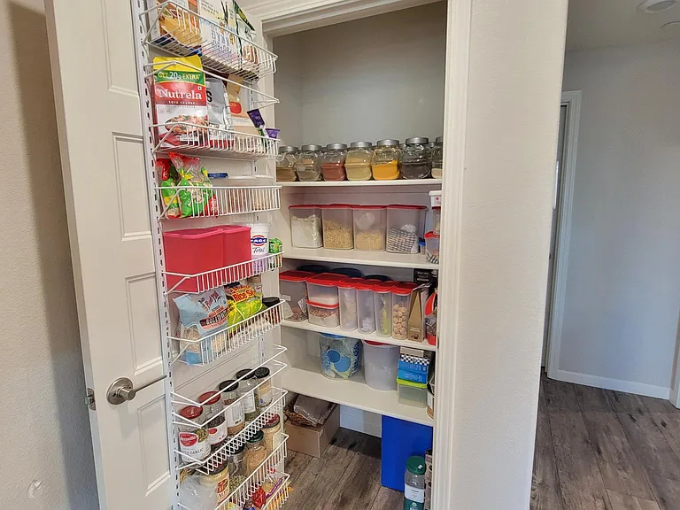 Pantry with additional storage solution