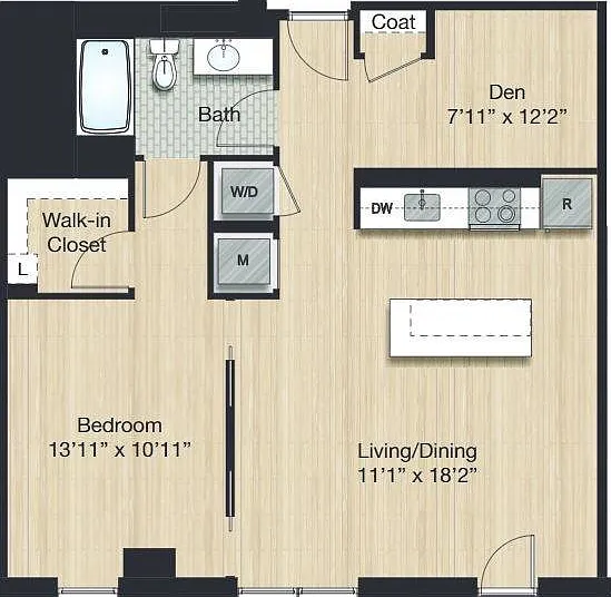 Tier 16.0 - Small 1 Bed 1Bath with Den Tier 16.0 - Small 1 Bed 1Bath with Den