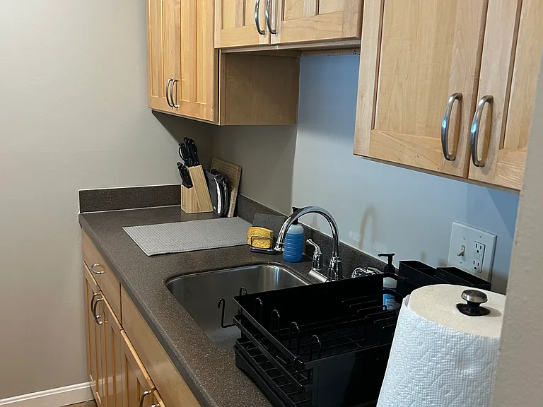 Galley kitchen, appliances less than 2 years old.