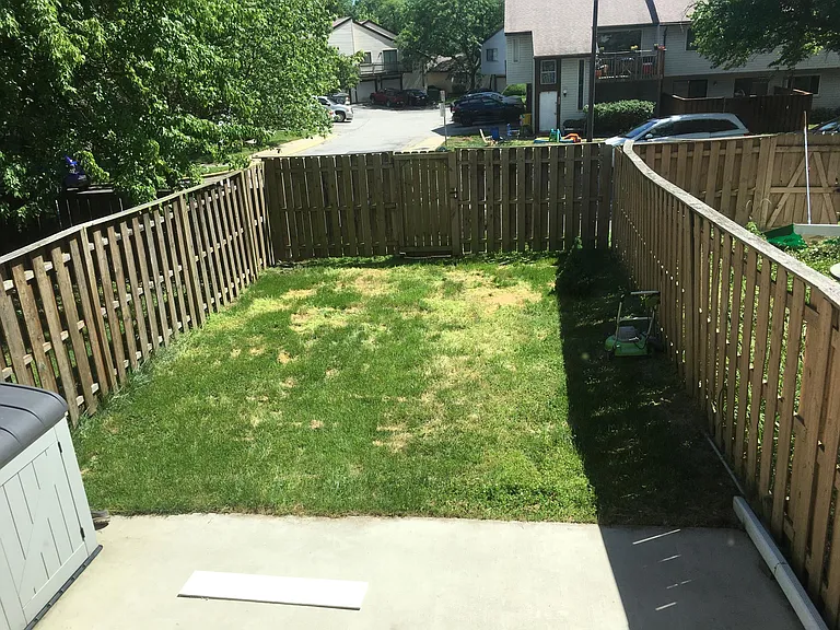 Large fenced in backyard