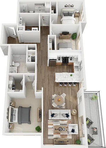 Floor plan 3 Bedroom 2 Bath