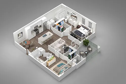 Floor plan 2 Bed/2 Bath