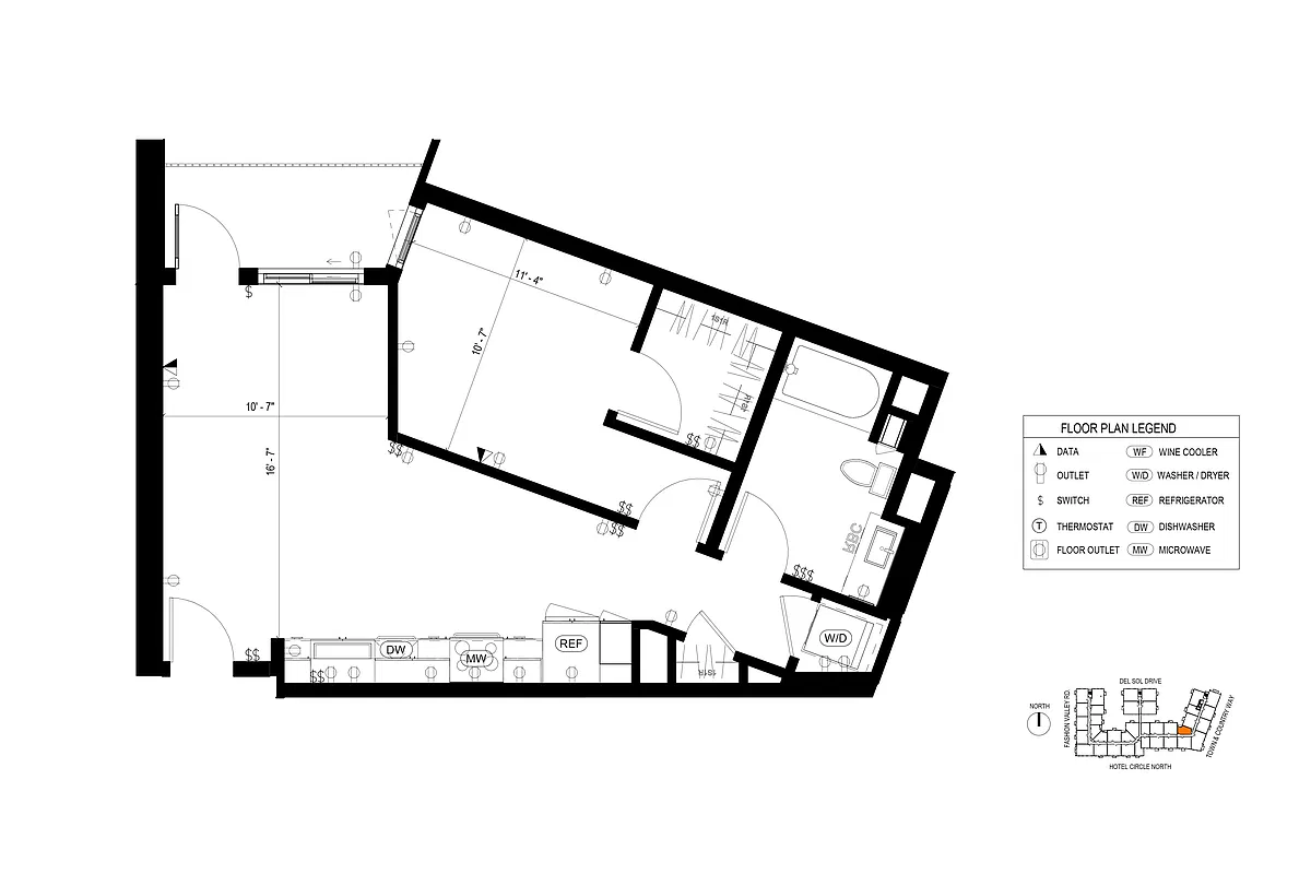 Floor plan A4 1 Bedroom