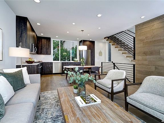 Open floor plan with high-end finishes
