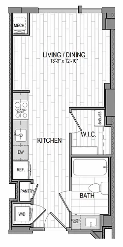 Floor plan STUDIO FURNISHED (30-DAY STAY AVAILABLE)
