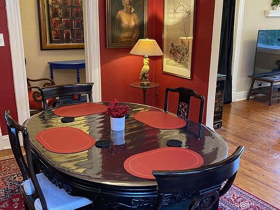 Peek into the entry from dining room